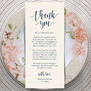 Modern Wedding Dinner Place Setting Thank You Card