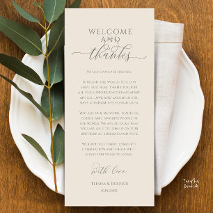 Modern Wedding Dinner Place Setting Thank You Card