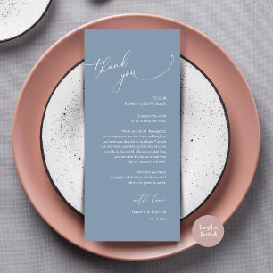 Modern Wedding Dinner Place Setting Thank You Card