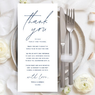 Modern Wedding Dinner Place Setting Thank You Card