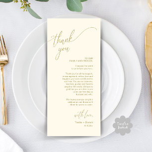 Modern Wedding Dinner Place Setting Thank You Card