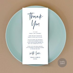 Modern Wedding Dinner Place Setting Thank You Card