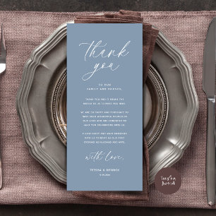 Modern Wedding Dinner Place Setting Thank You Card