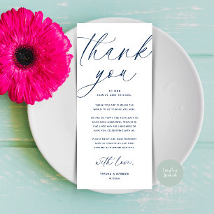 Modern Wedding Dinner Place Setting Thank You Card