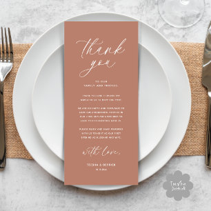 Modern Wedding Dinner Place Setting Thank You Card