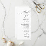 Modern Wedding Dinner Place Setting Thank You Card<br><div class="desc">This is the Modern romantic script, in Black font, Place Setting Thank You Cards. Share the love and show your appreciation to your guests, when they sit down at their seat and read this personalised charming thank you place setting card. It's a wonderful way to kick off your special day...</div>