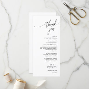 Modern Wedding Dinner Place Setting Thank You Card