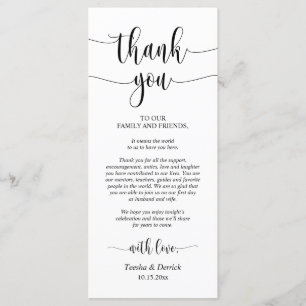 Modern Wedding Dinner Place Setting Thank You Program