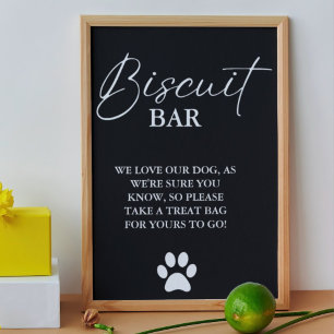 Modern wedding dog treat sign biscuit bar favour