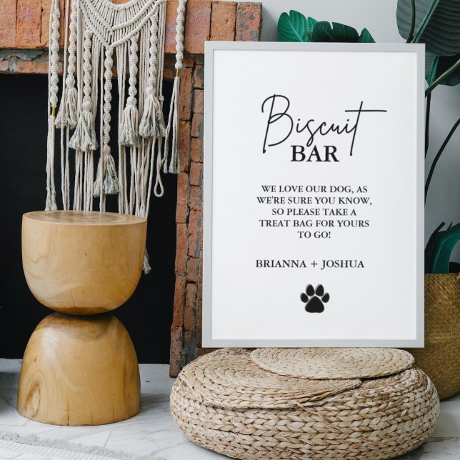 Modern wedding dog treat sign biscuit bar favour (Creator Uploaded)