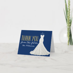 Modern Wedding Dress   Bridal Shower Thank You Card