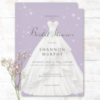 Modern Wedding Dress Purple Sparkle Bridal Shower