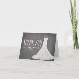 Modern Wedding Dress   Thank You Card