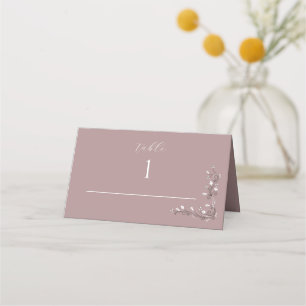 Modern Wedding Dustry Rose Table Folded Place Card