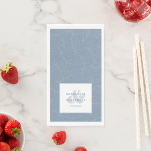 Modern Wedding Dusty Blue Bride & Groom Pattern Napkin
