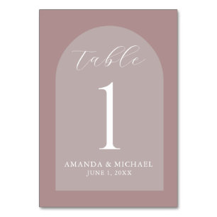 Modern Wedding Dusty Rose Hues  Table Number