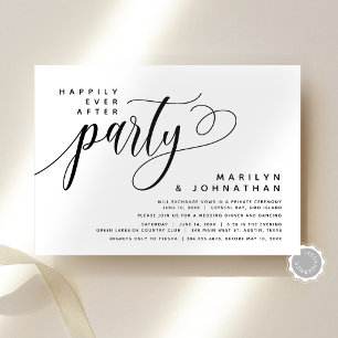 Modern Wedding Elopement Happily Ever After Party Invitation