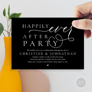 Modern Wedding Elopement, Happily Ever After Party Invitation