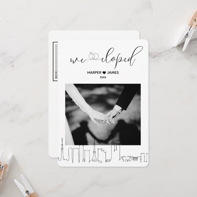 Modern Wedding Elopement Reception Invite | Tokyo (Front/Back In Situ)