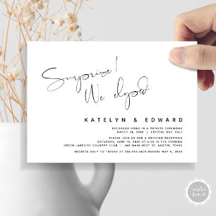 Modern Wedding Elopement, Surprise, we eloped Invitation