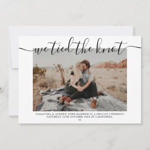 Modern wedding elopement we tied the knot 2 photos announcement