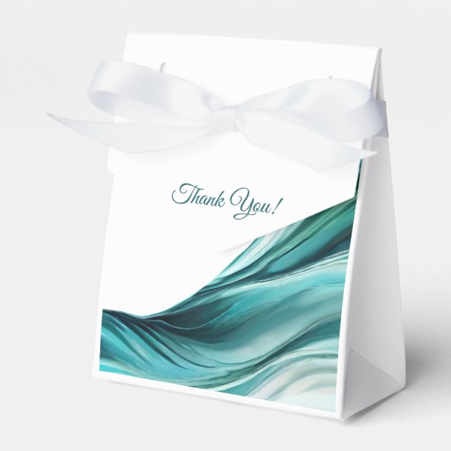 Modern Wedding-Emerald Green- Favor Box (Front Side)