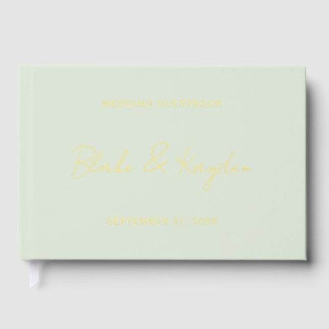 Modern Wedding Engagement Party Personalized Guest Book (Front)