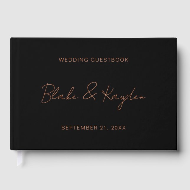 Modern Wedding Engagement Party Personalized Guest Book (Front)