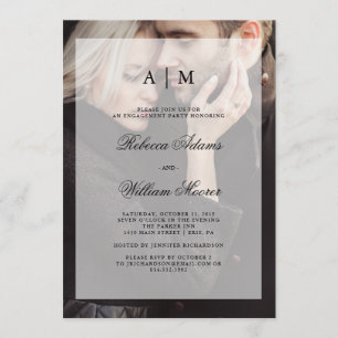 Modern Wedding Engagement Party Photo Overlay Invitation