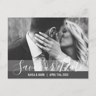 Modern Wedding Engagement SAVE OUR DATE   PHOTO Announcement Postcard