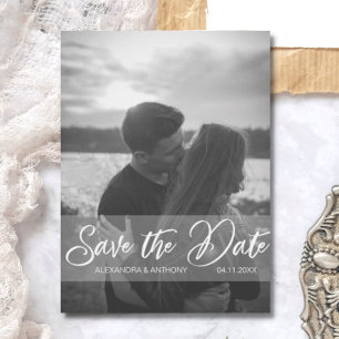 Modern Wedding Engagement SAVE THE DATE   PHOTO Postcard