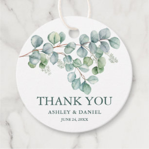 Modern Wedding Eucalyptus Greenery Thank You Favour Tags