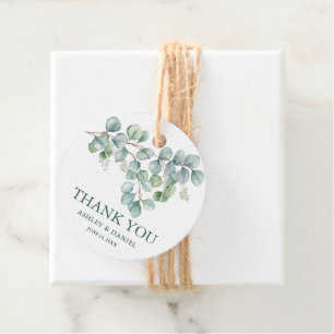 Modern Wedding Eucalyptus Greenery Thank You Twine Favour Tags