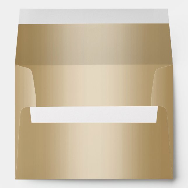 Modern Wedding Faux Gold Foil 5X7 Envelope (Back (Bottom))