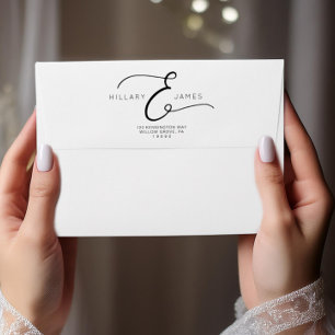 Modern Wedding Flap Return Address Envelope