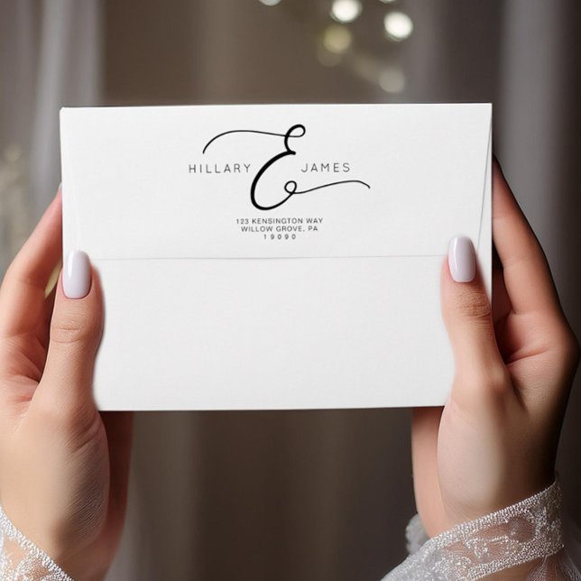 Modern Wedding Flap Return Address Envelope (Creator Uploaded)