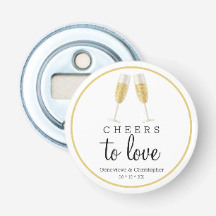 Modern Wedding   Gold Cheers to Love Champagne Bottle Opener
