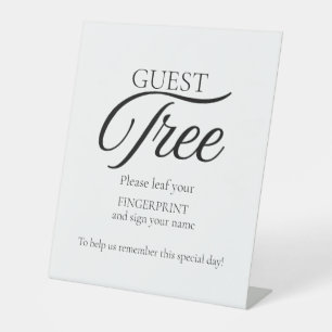Modern Wedding Guest Tree Fingerprint Sign