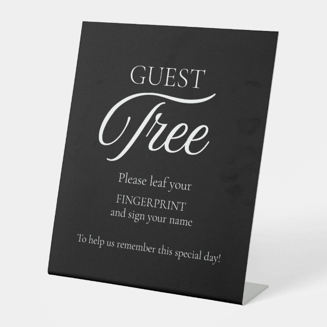 Modern Wedding Guest Tree Fingerprint Sign (Front)