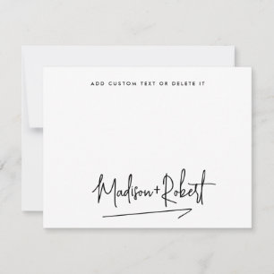 Modern Wedding Handwritten Script Minimalist Card