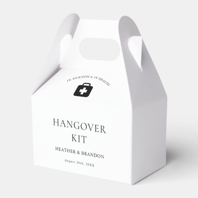 Modern Wedding Hangover Kit Favor Box (Front Side)