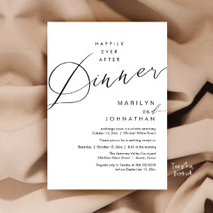 Modern Wedding Happily Ever After Reception Dinner Invitation