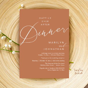 Modern Wedding Happily Ever After Reception Dinner Invitation