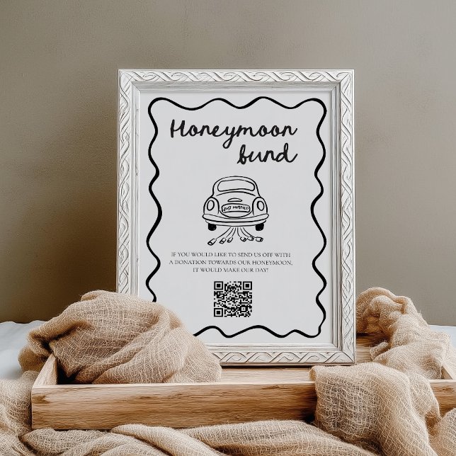 Modern Wedding Honeymoon Fund QR Code Sign (Creator Uploaded)