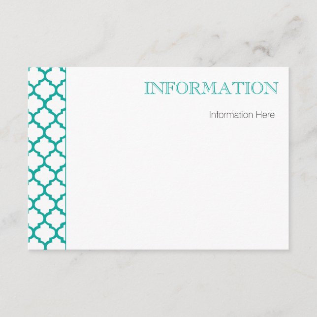 Modern Wedding info card with Moroccan Pattern (Front)