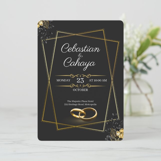Modern Wedding Invitation (Standing Front)