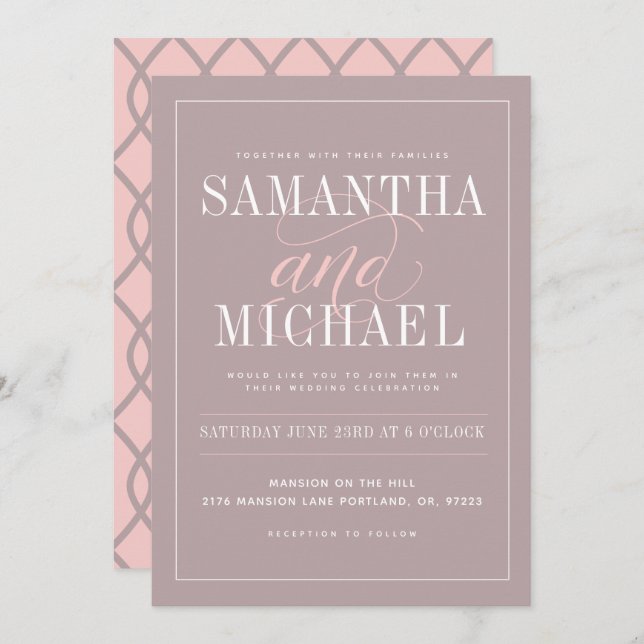 Modern Wedding Invitation (Front/Back)
