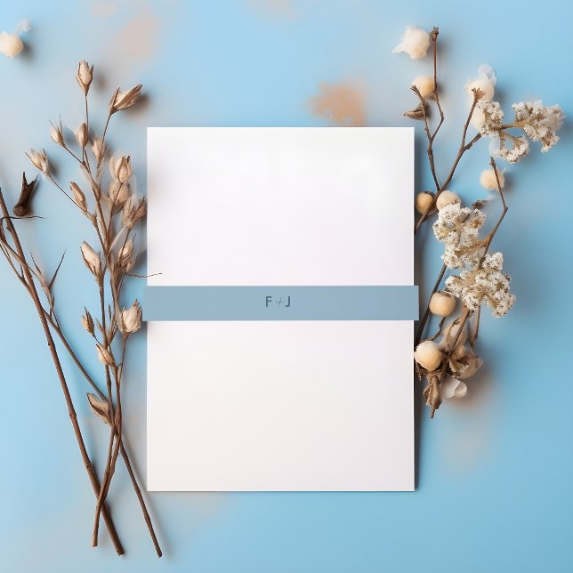 Modern Wedding Invitation Band | Light Blue Invitation Belly Band (Creator Uploaded)