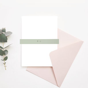 Modern Wedding Invitation Band   Light Sage Invitation Belly Band