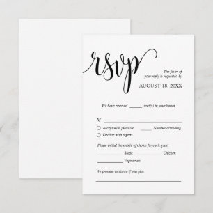 Modern Wedding Invitation RSVP Enclosed Cards
